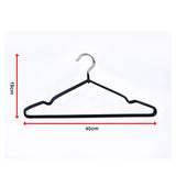 100x Metal Clothes Hangers Non Anti Slip Rubber Coated Wire Suit Coat Hanger - Low Angle
