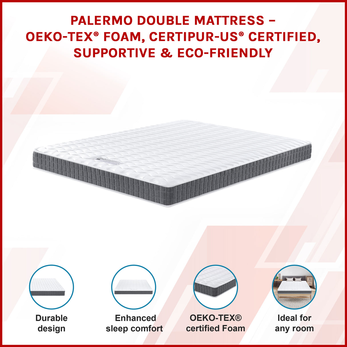 Queen Memory Foam Mattress &ndash; OEKO-TEX&reg; Textile & CertiPUR-US&reg; Certified Foam