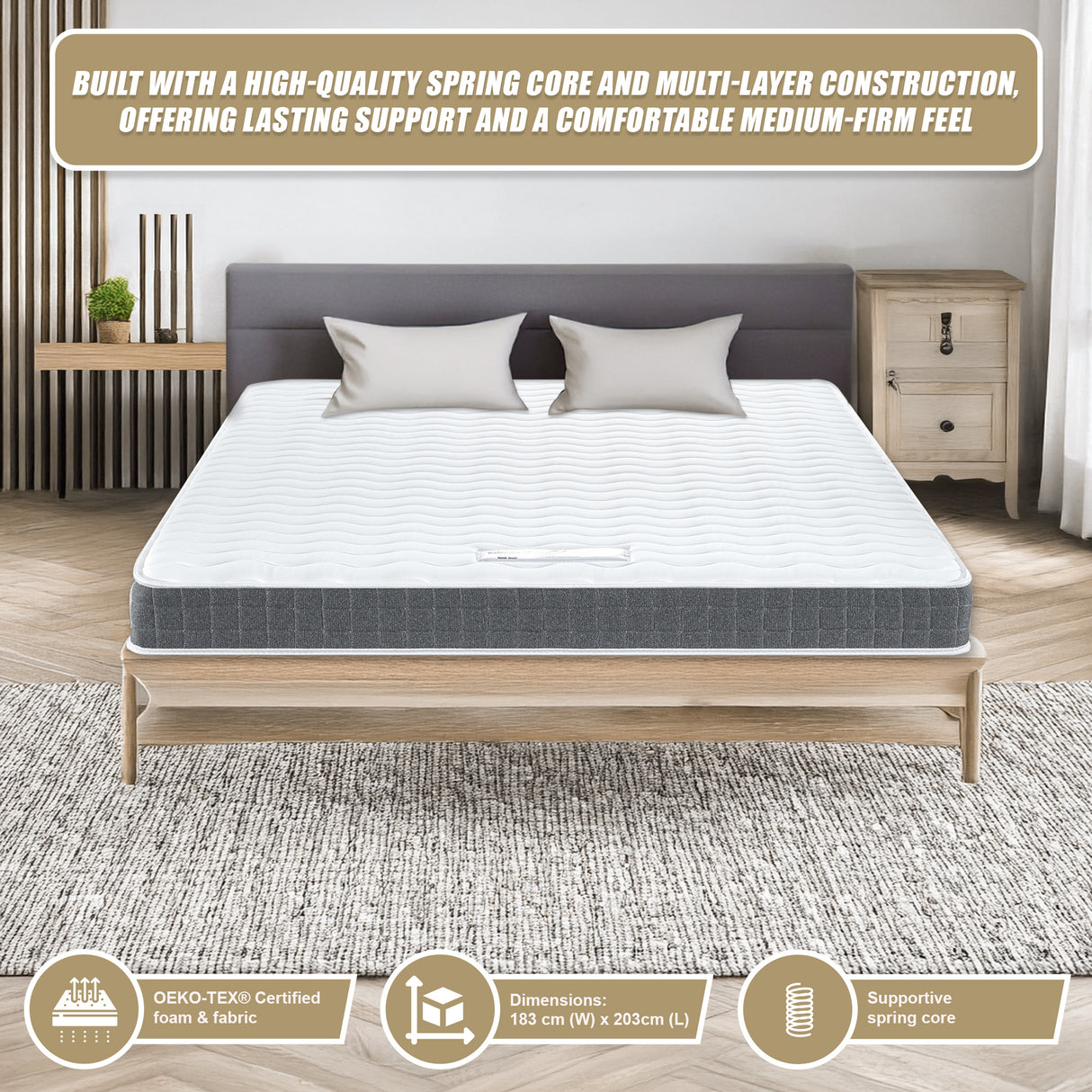 King Memory Foam Mattress &ndash; OEKO-TEX&reg; Textile & CertiPUR-US&reg; Certified Foam