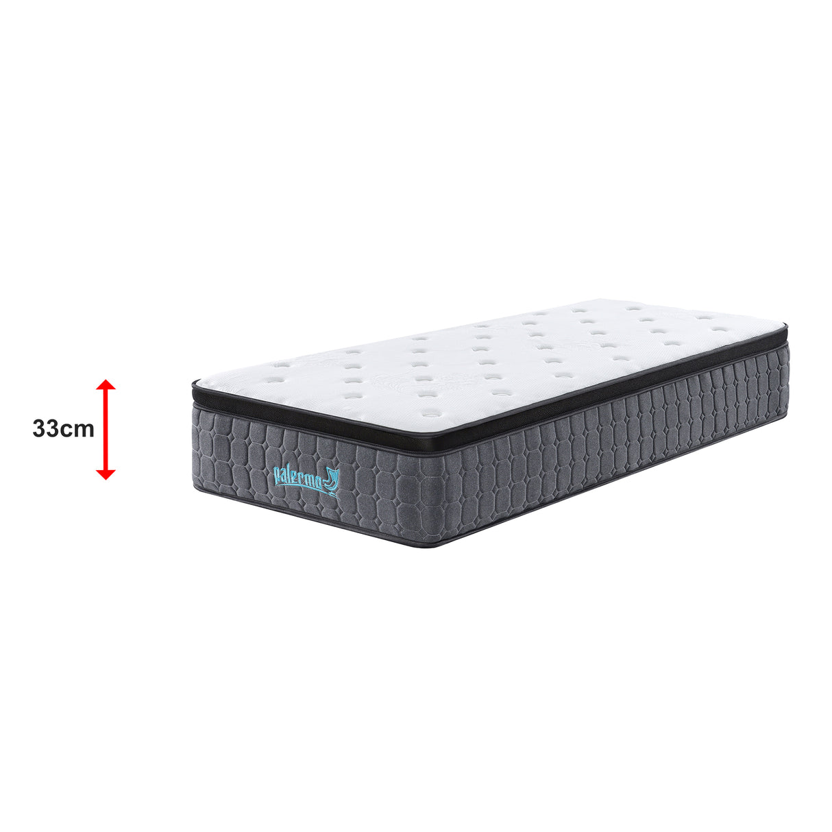 Single Euro Top Pocket Spring Mattress &ndash; Motion Isolation Comfort with CertiPUR-US&reg; Certified Foam Layers