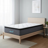 Single Euro Top Pocket Spring Mattress &ndash; Motion Isolation Comfort with CertiPUR-US&reg; Certified Foam Layers - Close-Up Angle