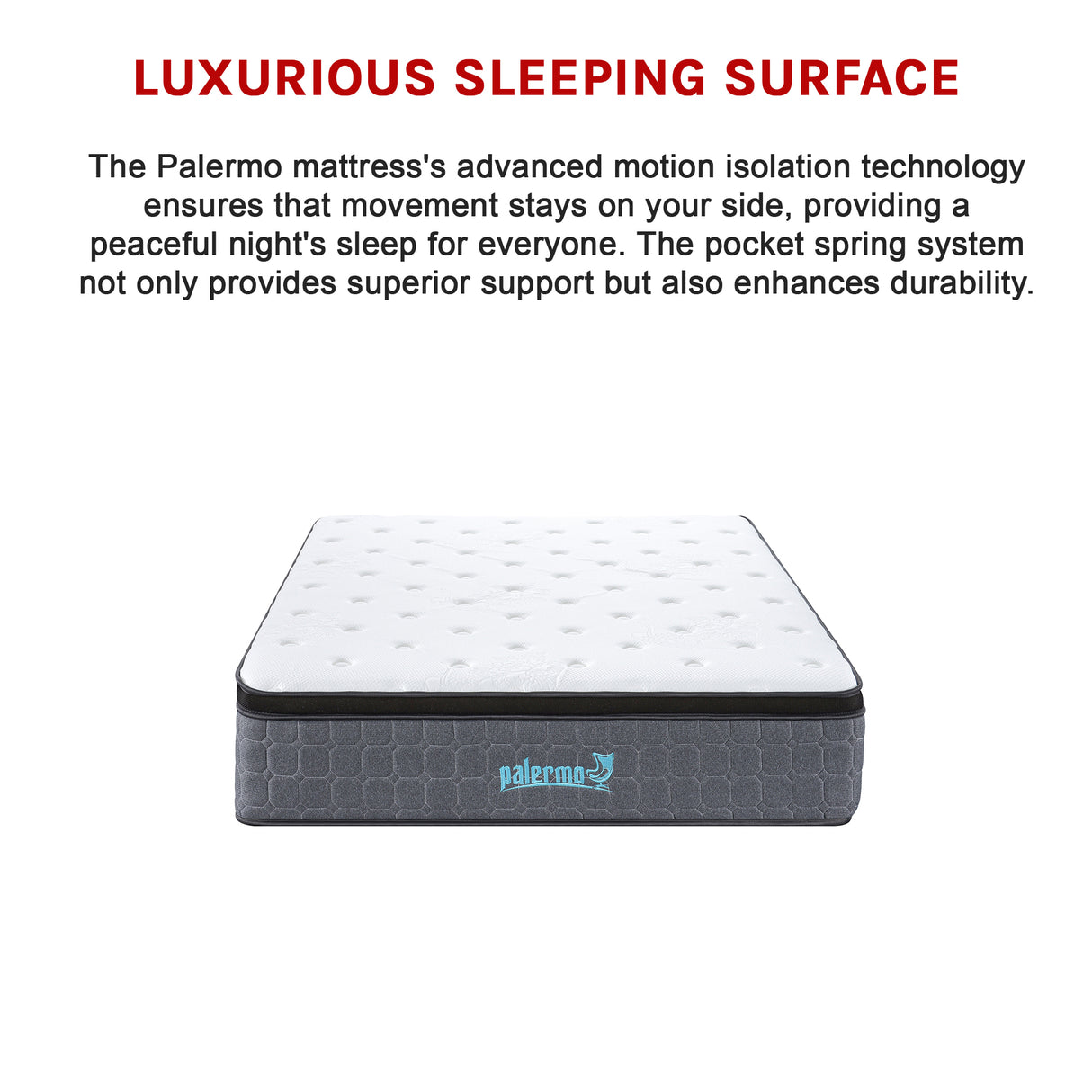 King Single Euro Top Pocket Spring Mattress &ndash; Motion Isolation Comfort with CertiPUR-US&reg; Certified Foam Layers