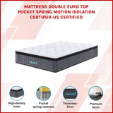 Double Euro Top Pocket Spring Mattress &ndash; Motion Isolation Comfort with CertiPUR-US&reg; Certified Foam Layers