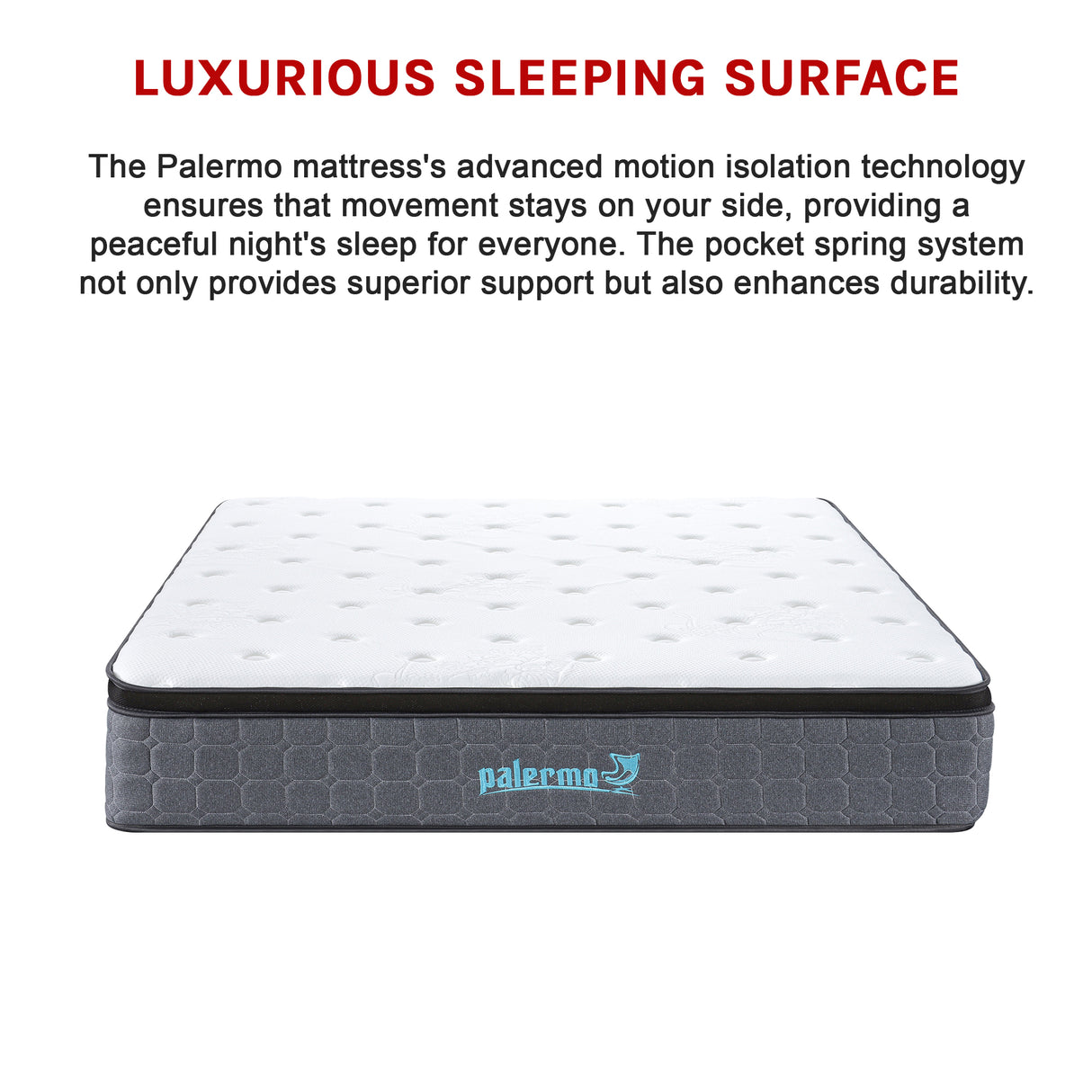 King Euro Top Pocket Spring Mattress &ndash; Motion Isolation Comfort with CertiPUR-US&reg; Certified Foam Layers