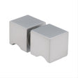 Brass Shower Door Square Knob Handle in Nickel