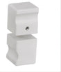 Brass Shower Door Square Knob Handle in White