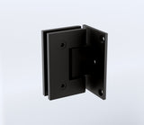 90 Degree Stainless steel Glass Shower Door L-Hinge in Black - Top-Down View