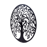 60cm Tree of Life & Birds Round Metal Wall Garden Art Sculpture