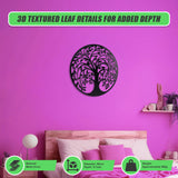 60cm Tree of Life & Birds Round Metal Wall Garden Art Sculpture - Rear View