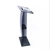 120cm Acrylic Podium Stand Black - Front View