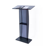 120cm Acrylic Podium Stand Black - Top-Down View