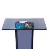 120cm Acrylic Podium Stand Black - Rear View