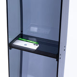 120cm Acrylic Podium Stand Black - Close-Up Angle