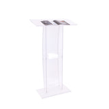 120cm Acrylic Podium Stand Transparent - Front View