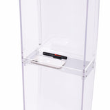 120cm Acrylic Podium Stand Transparent - Close-Up Angle