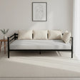 Single Daybed Metal Frame Sofa Premium Black Day Bed Steel Support