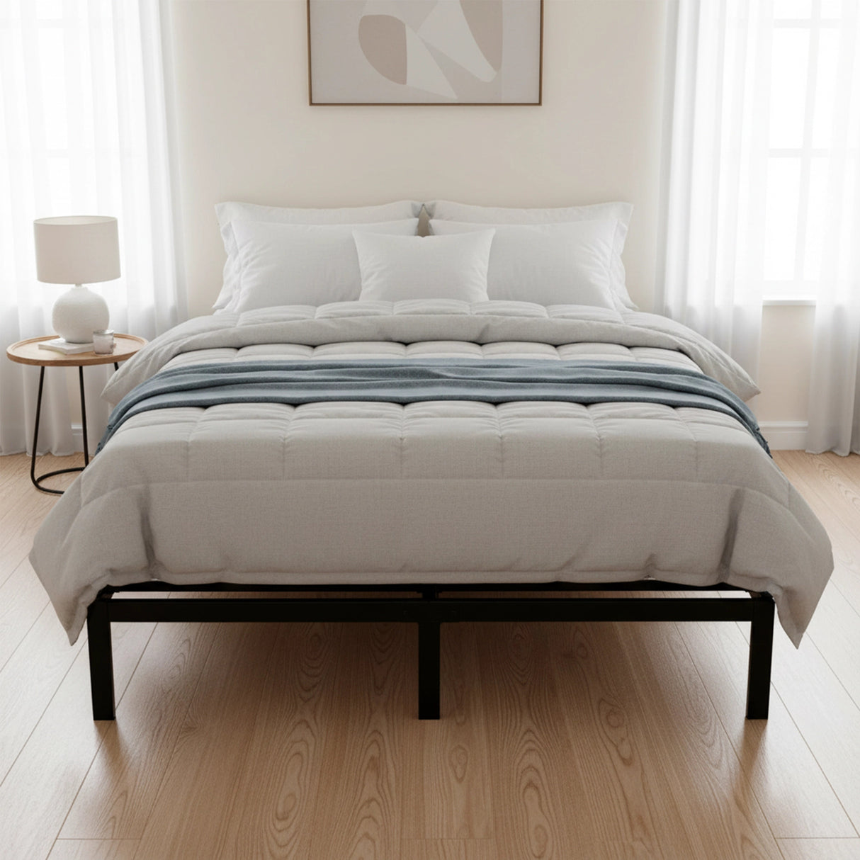 Queen Full Metal Bed Frame Base &ndash; Sturdy Steel Bed Base for Australian Mattress