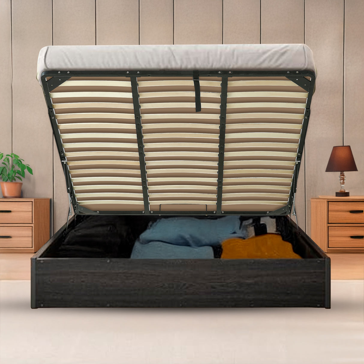King Gas Lift Bed Mechanism with Frame &ndash; Storage Platform & Sofa Bed Kit