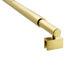 Glass Shower Screen Round Stabilising Pole in Gold - Front View