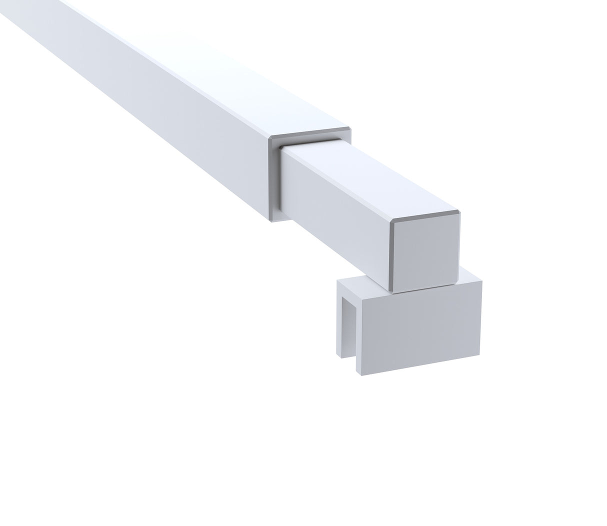 Glass Shower Screen Square Stabilising Pole in White