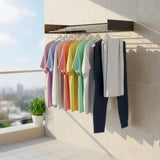 Collapsible Laundry Drying Rack &ndash; Wall Mounted Clothes Airer for Indoor or Outdoor - Front View
