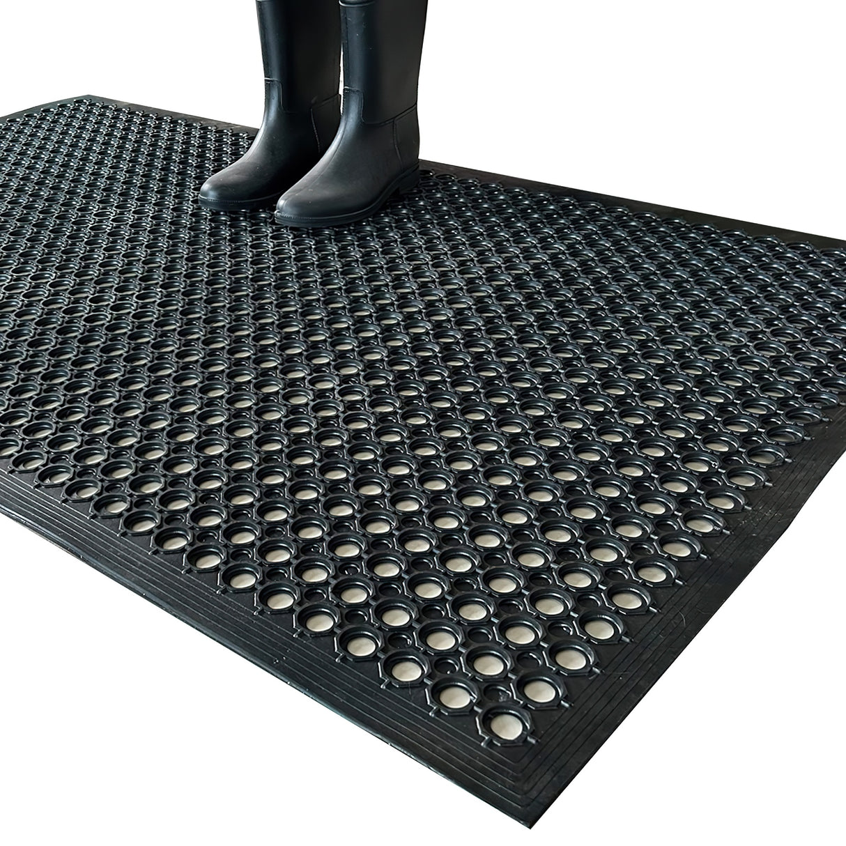 Heavy Duty Floor Mat Anti Fatigue Kitchen Bar Rubber Drainage Black