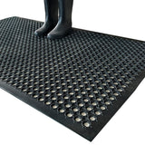 Heavy Duty Floor Mat Anti Fatigue Kitchen Bar Rubber Drainage Black