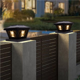 2 Pack Outdoor Flame Light Solar Post Deck Fence Cap