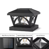 2 Pack Outdoor Flame Light Solar Post Deck Fence Cap - 45-Degree Angle
