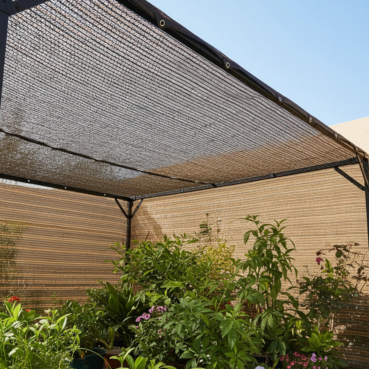 15m x 2m Fence Windscreen Privacy Screen Shade Cover Coffee Fabric Mesh Garden