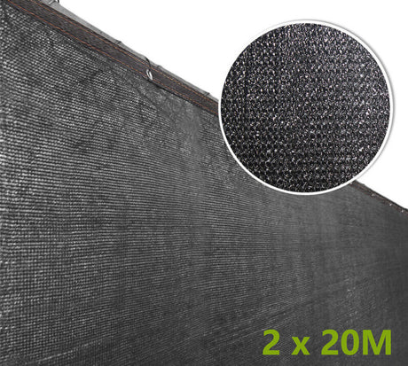 Black 20m x 2m HDPE mesh fence privacy screen, image 10