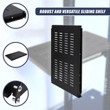 1U Sliding Server Rack Shelf 26 Inch Deep Vented for 19 Inch Cabinet - Top-Down View