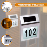 Solar Powered House Number LED Light Stainless Steel Address Signs Plaques - Extra Image
