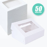 50pcs Cupcake Boxes 12-Hole Laminated Clear Window Face Boxes Favour - Side View