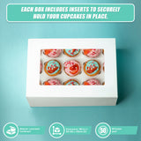50pcs Cupcake Boxes 12-Hole Laminated Clear Window Face Boxes Favour - Extra Image