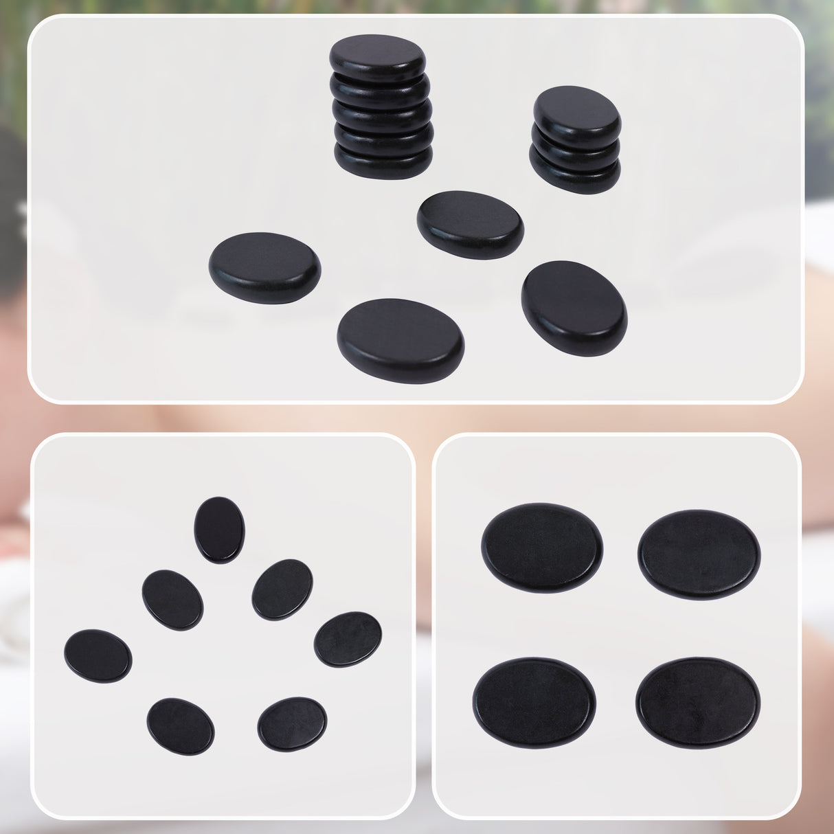12pcs Hot Massage Stone Basalt Stones Kit Set Rock SPA Oiled Massage Tool