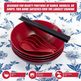 12 Piece Ramen Noodle Bowl with Spoon and Chopsticks Black Red - Extra Image