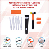 48Pc Laminate Wood Flooring Installation Kit Tapping Block Rubber Mallet - Front View