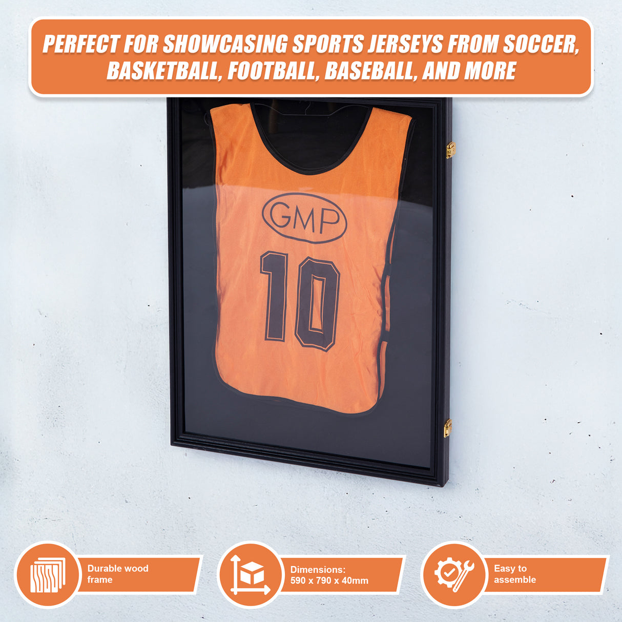 Jersey Display Frame Case 590 x 790 x 40mm Lockable JBox