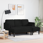 Sofa Set 2 pcs Black Polyester