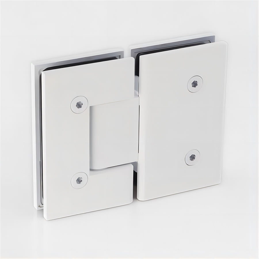 110x70cm Corner Frameless Shower Screen &ndash; White Wall Channel with SS Hinges for Modern Bathroom Style