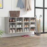 Shoe Cabinets 2 pcs Concrete Grey 52.5x30x50 cm - Front View