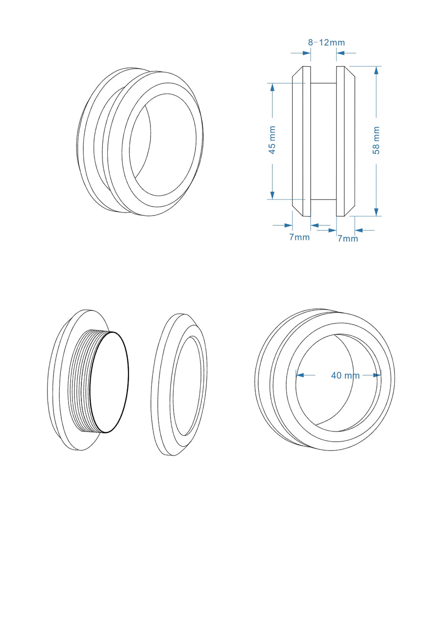 100cm Wall-to-Wall Frameless Shower Screen with Gunmetal Brackets, SS Hinges & F-Brackets