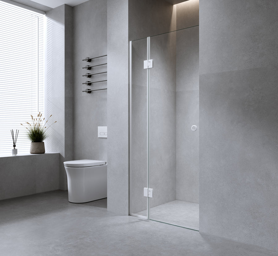 120cm Wall to Wall Frameless Shower Screen &ndash; Gunmetal Wall Channel and Floor Channel with SS Hinges for Contemporary Style