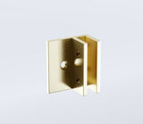 110x110cm Corner Frameless Shower Screen &ndash; Gold Wall Channel and Floor F-Bracket with SS Hinges for Contemporary Bathrooms - Extra Image