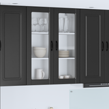 Wall Glass Cabinet PORTO Black 80 x 31 x 100 cm Engineered Wood