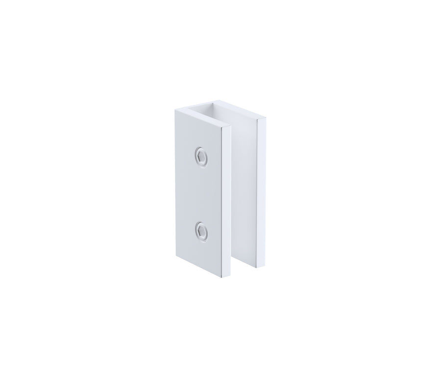 120x90cm Corner Frameless Shower Screen &ndash; White U-Brackets with SS Hinges for Contemporary Bathrooms