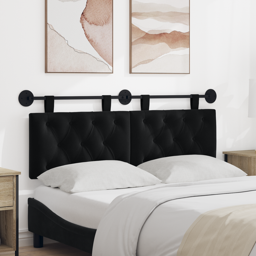 Hanging Headboard Black Velvet