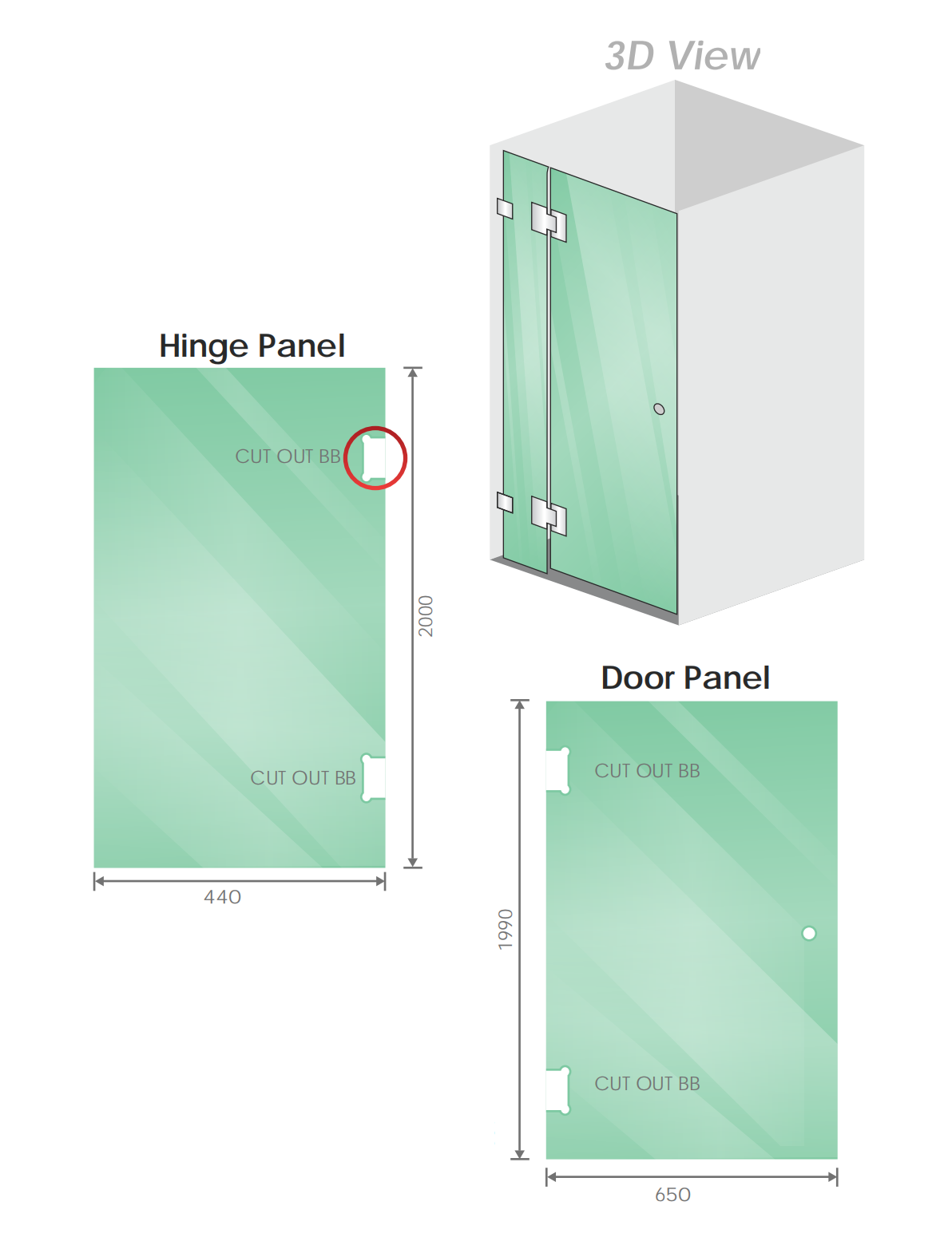 110x70cm Corner Frameless Shower Screen &ndash; Gunmetal Wall Channel and Floor Channel with Brass Hinges for Elegant Bathrooms