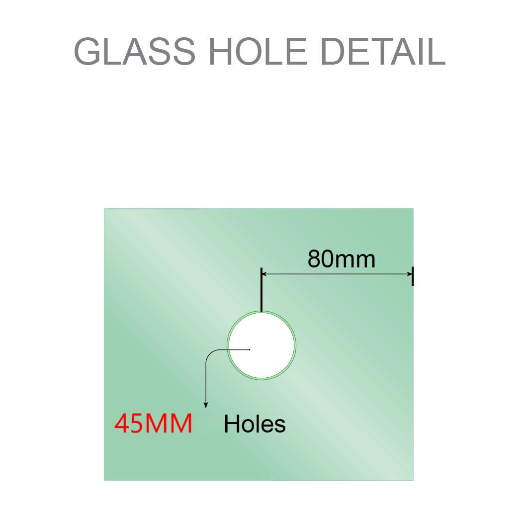 120x110cm Corner Frameless Shower Screen with Gold Brackets and Brass Hinges - U-Brackets